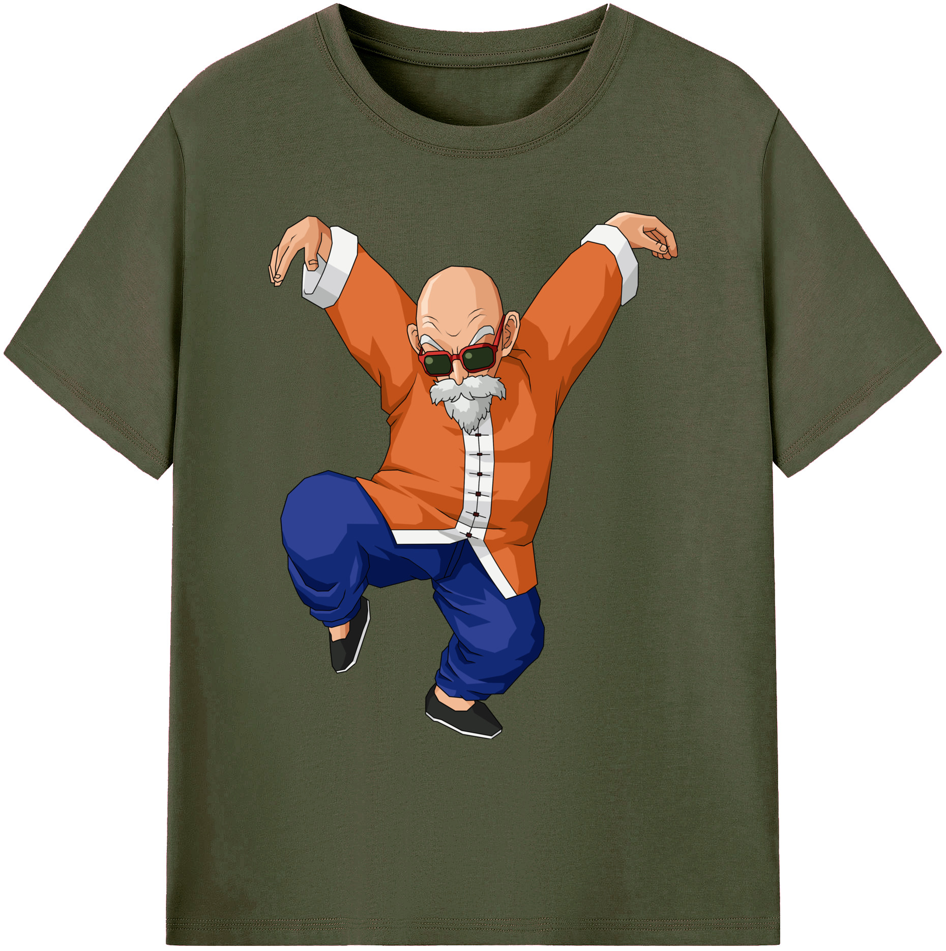 （画像用） ドラゴンボール 亀仙人（かめせんにん） DRAGON BALL Master Roshi Kame Sennin 綿100％ メンズ半袖Tシャツ｜肌触りやわらか＆通気性